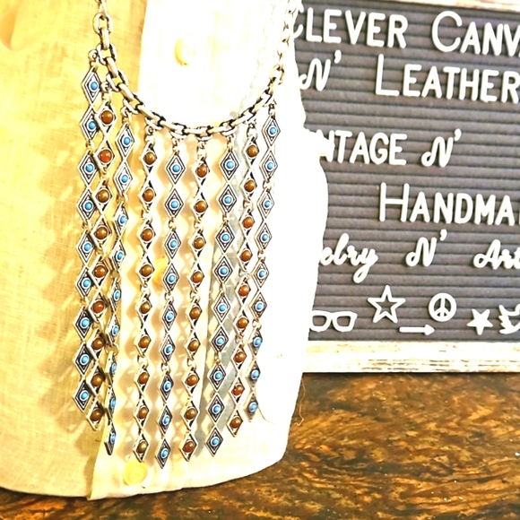 Premier Designs statement necklace multi strand tussle southwestern reversible - Picture 2 of 8